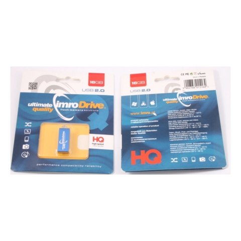 Imro pendrive 16GB USB 2.0 Edge niebieski Imro pendrive 16GB USB 2.0 Edge niebieski