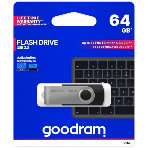 Goodram pendrive 64GB USB 3.0 Twister czarny Goodram pendrive 64GB USB 3.0 Twister czarny