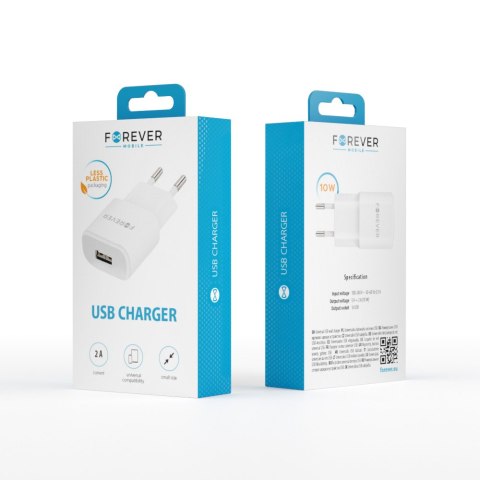 Forever ładowarka sieciowa TC-01 1x USB 2A biała Forever ładowarka sieciowa TC-01 1x USB 2A biała
