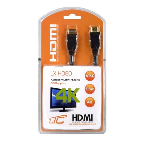Kabel HDMI-HDMI (v2.0 | 4K | 1,5 m) czarny Kabel HDMI-HDMI (v2.0 | 4K | 1,5 m) czarny