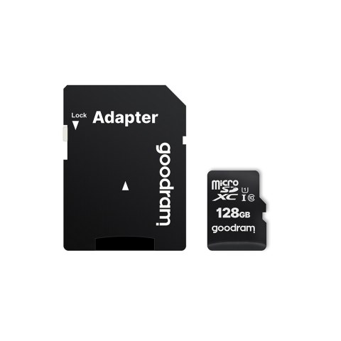 GoodRam karta pamięci 128GB microSDXC kl. 10 UHS-I 100 / 10 MB/s + adapter GoodRam karta pamięci 128GB microSDXC kl. 10 UHS-I 100 / 10 MB/s + adapter
