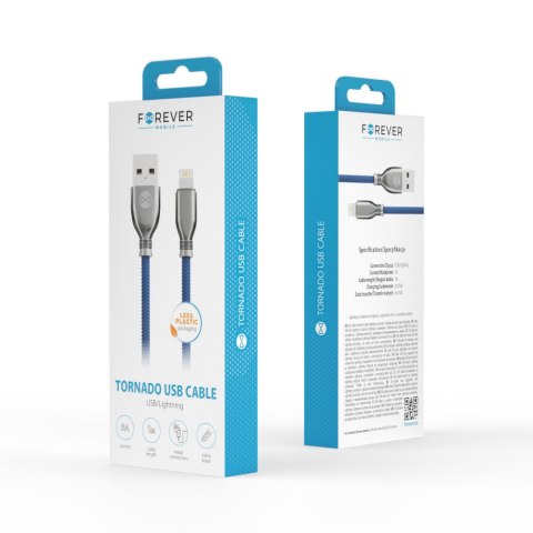 Forever kabel Tornado USB - Lightning 1,0 m 3A granatowy Forever kabel Tornado USB - Lightning 1,0 m 3A granatowy