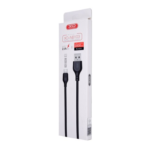 XO kabel NB103 USB - microUSB 2,0 m 2,1A czarny XO kabel NB103 USB - microUSB 2,0 m 2,1A czarny