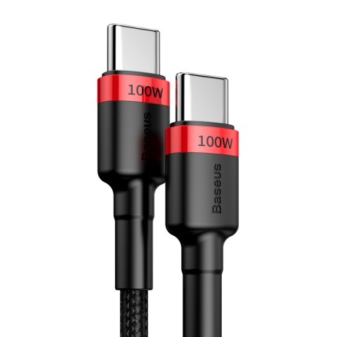Baseus kabel Cafule PD USB-C - USB-C 2,0 m 5A czerwono-czarny 100W Baseus kabel Cafule PD USB-C - USB-C 2,0 m 5A czerwono-czarny 100W