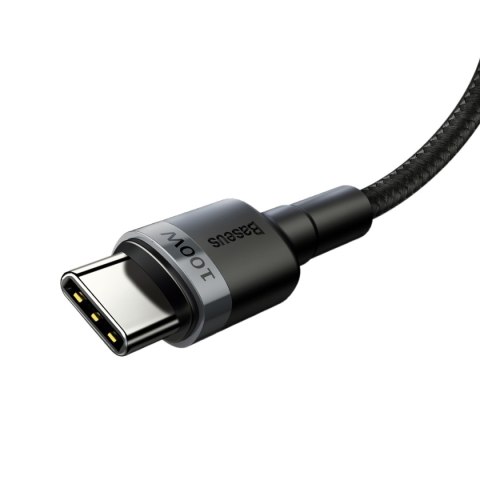 Baseus kabel Cafule PD USB-C - USB-C 2,0 m 5A szaro-czarny 100W Baseus kabel Cafule PD USB-C - USB-C 2,0 m 5A szaro-czarny 100W