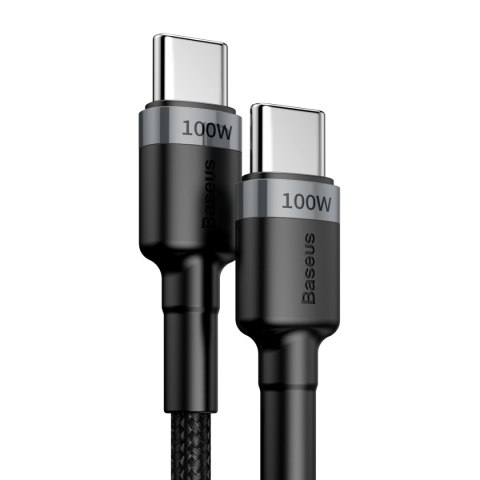 Baseus kabel Cafule PD USB-C - USB-C 2,0 m 5A szaro-czarny 100W Baseus kabel Cafule PD USB-C - USB-C 2,0 m 5A szaro-czarny 100W