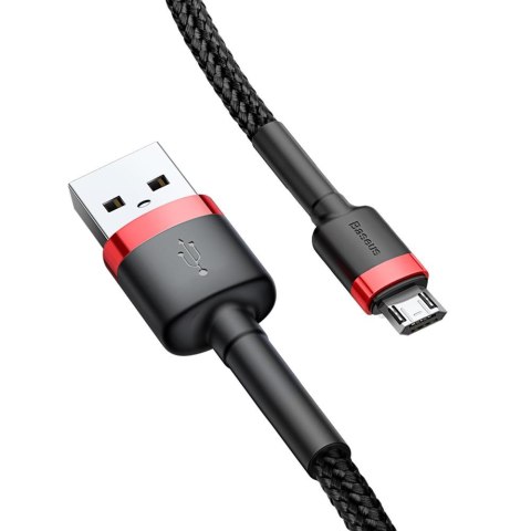Baseus kabel Cafule USB - microUSB 1,0 m 2,4A czerwono-czarny Baseus kabel Cafule USB - microUSB 1,0 m 2,4A czerwono-czarny