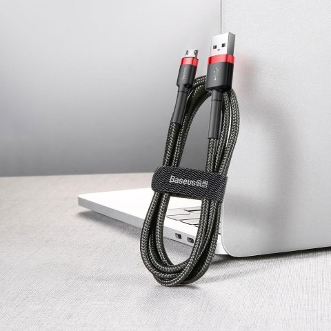 Baseus kabel Cafule USB - microUSB 1,0 m 2,4A czerwono-czarny Baseus kabel Cafule USB - microUSB 1,0 m 2,4A czerwono-czarny