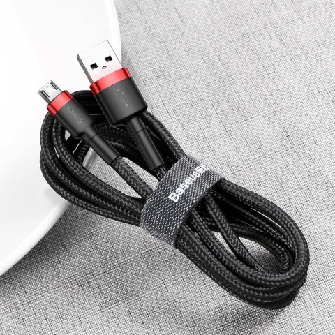 Baseus kabel Cafule USB - microUSB 1,0 m 2,4A czerwono-czarny Baseus kabel Cafule USB - microUSB 1,0 m 2,4A czerwono-czarny
