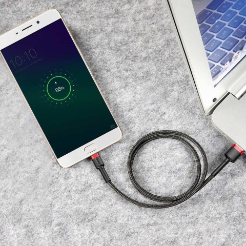 Baseus kabel Cafule USB - microUSB 1,0 m 2,4A czerwono-czarny Baseus kabel Cafule USB - microUSB 1,0 m 2,4A czerwono-czarny
