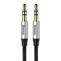 Baseus kabel audio Yiven M30 jack 3,5 mm - jack 3,5 mm 1,0 m srebrno-czarny Baseus kabel audio Yiven M30 jack 3,5 mm - jack 3,5 mm 1,0 m srebrno-czarny