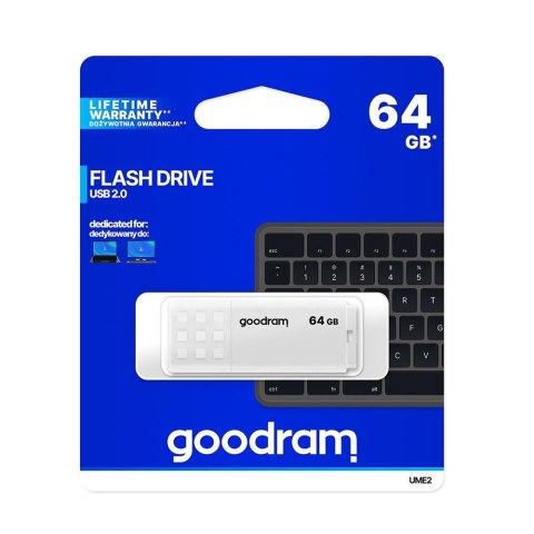 Goodram pendrive 64GB USB 2.0 UME2 biały Goodram pendrive 64GB USB 2.0 UME2 biały