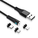 Maxlife kabel magnetyczny MXUC-02 USB - Lightning + USB-C + microUSB 1,0 m 2A czarny nylonowy Maxlife kabel magnetyczny MXUC-02 USB - Lightning + USB-C + microUSB 1,0 m 2A czarny nylonowy