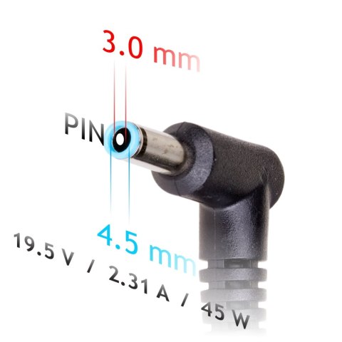 Akyga Zasilacz do notebooka AK-ND-68 19.5V / 2.31A 45W 4.5 x 3.0 mm + pin DELL 1.2m Akyga Zasilacz do notebooka AK-ND-68 19.5V / 2.31A 45W 4.5 x 3.0 mm + pin DELL 1.2m