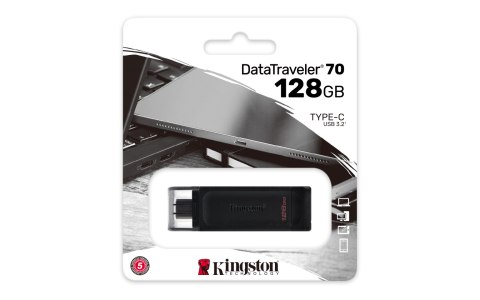 Kingston pendrive 128GB USB-C DT70 czarny Kingston pendrive 128GB USB-C DT70 czarny