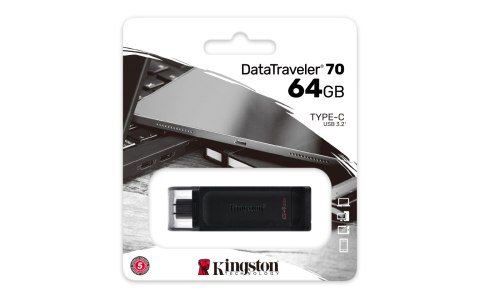 Kingston pendrive 64GB USB-C DT70 czarny Kingston pendrive 64GB USB-C DT70 czarny