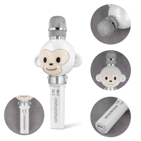 Maxlife mikrofon z głośnikiem Bluetooth Animal MX-100 biały Maxlife mikrofon z głośnikiem Bluetooth Animal MX-100 biały