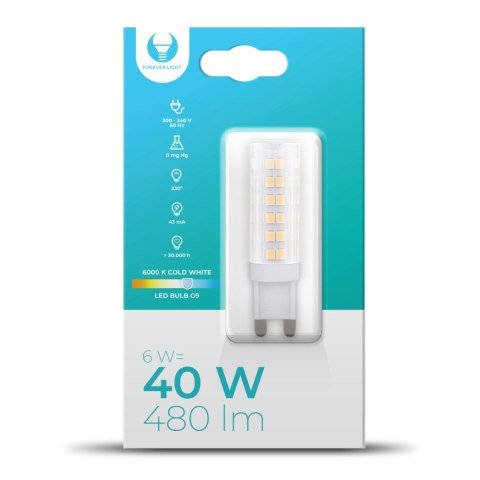 Żarówka LED G9 6W 230V 6000K 480lm Forever Light Żarówka LED G9 6W 230V 6000K 480lm Forever Light