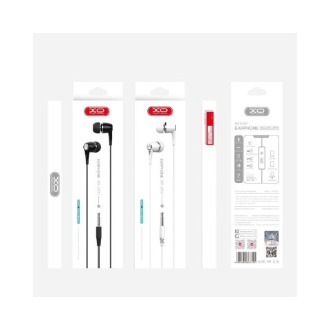 XO słuchawki przewodowe EP21 jack 3,5mm dokanałowe czarne XO słuchawki przewodowe EP21 jack 3,5mm dokanałowe czarne