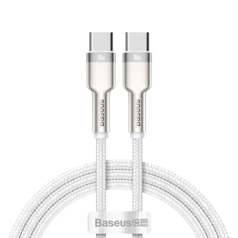 Baseus kabel Cafule Metal PD USB-C - USB-C 1,0 m biały 100W Baseus kabel Cafule Metal PD USB-C - USB-C 1,0 m biały 100W