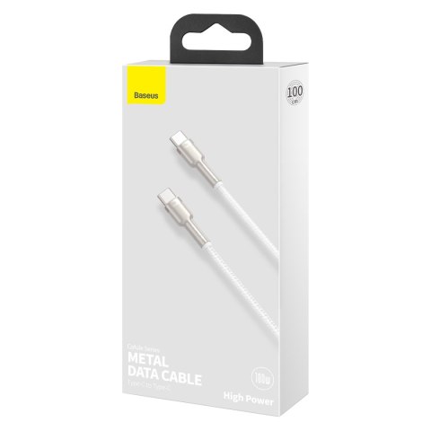 Baseus kabel Cafule Metal PD USB-C - USB-C 1,0 m biały 100W Baseus kabel Cafule Metal PD USB-C - USB-C 1,0 m biały 100W