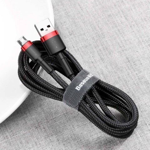 Baseus kabel Cafule USB - microUSB 2,0 m 1,5A czarno-czerwony Baseus kabel Cafule USB - microUSB 2,0 m 1,5A czarno-czerwony