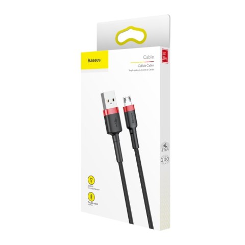 Baseus kabel Cafule USB - microUSB 2,0 m 1,5A czarno-czerwony Baseus kabel Cafule USB - microUSB 2,0 m 1,5A czarno-czerwony