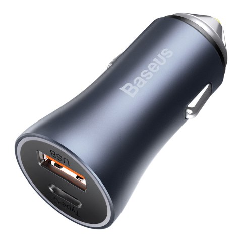 Baseus ładowarka samochodowa Golden Contactor Pro PD 40W 1x USB 1x USB-C szara Baseus ładowarka samochodowa Golden Contactor Pro PD 40W 1x USB 1x USB-C szara