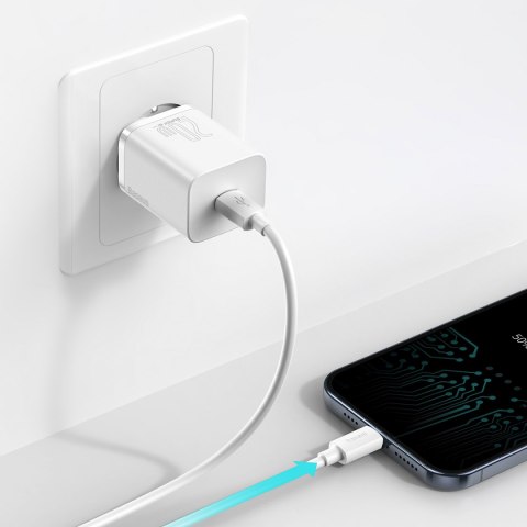Baseus ładowarka sieciowa Super Si PD 20W 1x USB-C biała + kabel USB-C - Lightning Baseus ładowarka sieciowa Super Si PD 20W 1x USB-C biała + kabel USB-C - Lightning