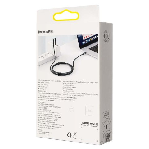 Baseus kabel Display PD USB-C - USB-C 1,0 m czarny 100W Baseus kabel Display PD USB-C - USB-C 1,0 m czarny 100W
