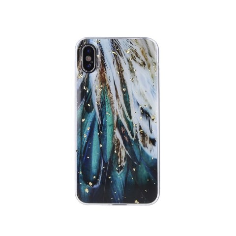 Nakładka Gold Glam do Samsung Galaxy A51 pióra Nakładka Gold Glam do Samsung Galaxy A51 pióra