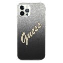Guess nakładka do iPhone 12 / 12 Pro 6,1" GUHCP12MPCUGLSBK czarna hard case Glitter Gradient Script Guess nakładka do iPhone 12 / 12 Pro 6,1" GUHCP12MPCUGLSBK czarna hard case Glitter Gradient Script