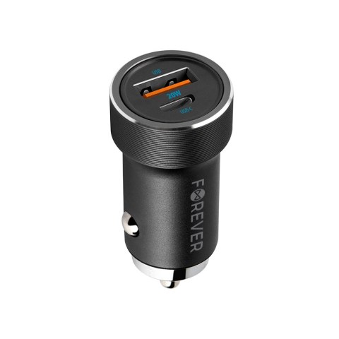 Forever ładowarka samochodowa PD QC CC-06 1x USB-C 1x USB 20W czarna Forever ładowarka samochodowa PD QC CC-06 1x USB-C 1x USB 20W czarna