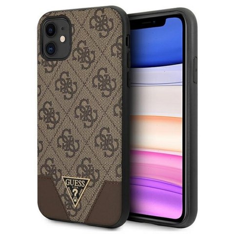 Guess nakładka do iPhone 11 GUHCN61PU4GHBR brązowa hard case 4G Triangle Collection Guess nakładka do iPhone 11 GUHCN61PU4GHBR brązowa hard case 4G Triangle Collection