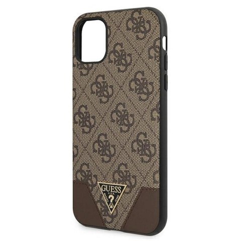 Guess nakładka do iPhone 11 GUHCN61PU4GHBR brązowa hard case 4G Triangle Collection Guess nakładka do iPhone 11 GUHCN61PU4GHBR brązowa hard case 4G Triangle Collection