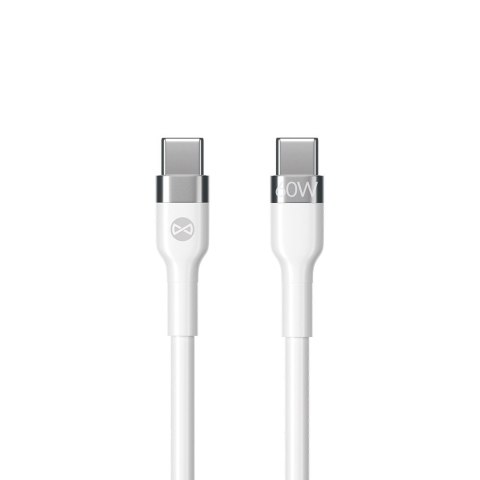 Forever kabel Flexible USB-C - USB-C 2,0 m 60W biały Forever kabel Flexible USB-C - USB-C 2,0 m 60W biały