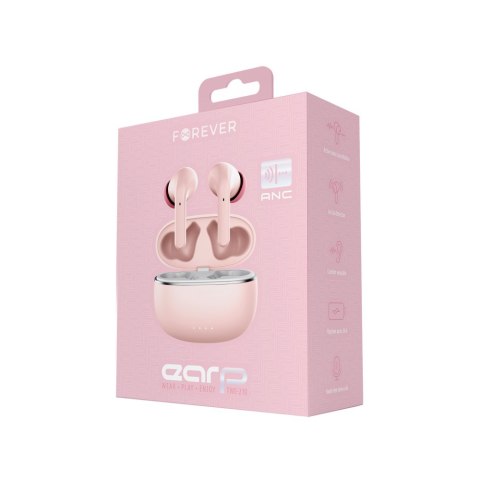 Forever słuchawki Bluetooth ANC TWE-210 Earp z etui ładującym różowy Forever słuchawki Bluetooth ANC TWE-210 Earp z etui ładującym różowy