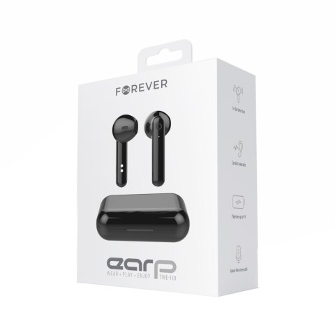Forever słuchawki Bluetooth TWE-110 Earp z etui ładującym czarny Forever słuchawki Bluetooth TWE-110 Earp z etui ładującym czarny