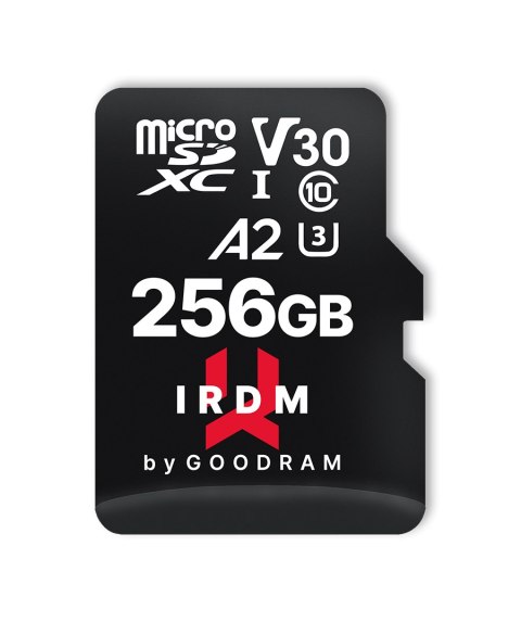 GoodRam karta pamięci IRDM 256GB microSD UHS-I U3 V30 z adapterem GoodRam karta pamięci IRDM 256GB microSD UHS-I U3 V30 z adapterem