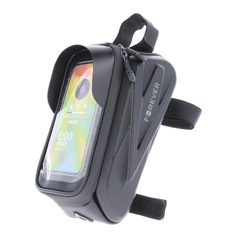 Wodoodporna torba rowerowa ze wzmocnionymi bokami oraz uchwytem na telefon Forever Outdoor czarna Wodoodporna torba rowerowa ze wzmocnionymi bokami oraz uchwytem na telefon Forever Outdoor czarna