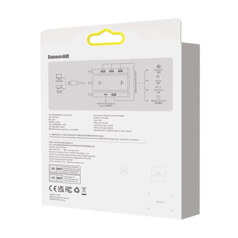 Baseus adapter HUB Lite USB-C do 4x USB 3.0 2,0m biały Baseus adapter HUB Lite USB-C do 4x USB 3.0 2,0m biały