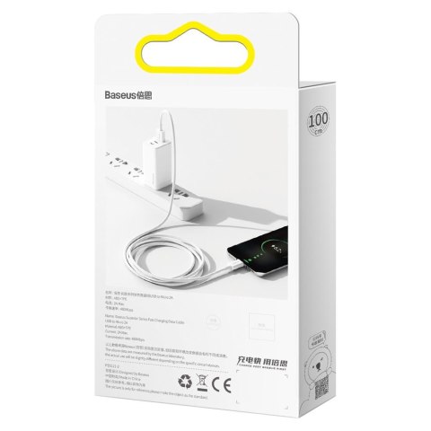 Baseus kabel Superior USB - microUSB 1,0 m 2,0A biały Baseus kabel Superior USB - microUSB 1,0 m 2,0A biały
