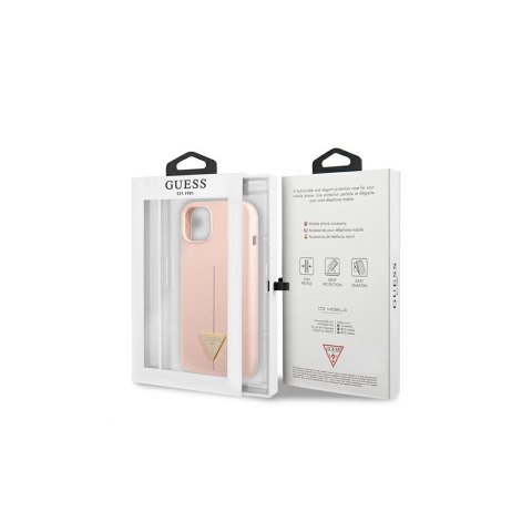 Guess nakładka do iPhone 13 6,1" GUHCP13MSLTGP różowa hard case Silicone Triangle Logo Guess nakładka do iPhone 13 6,1" GUHCP13MSLTGP różowa hard case Silicone Triangle Logo