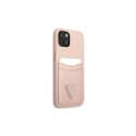 Guess nakładka do iPhone 13 6,1" GUHCP13MPSATPP hardcase różowa Saffiano Double Card Triangle Guess nakładka do iPhone 13 6,1" GUHCP13MPSATPP hardcase różowa Saffiano Double Card Triangle