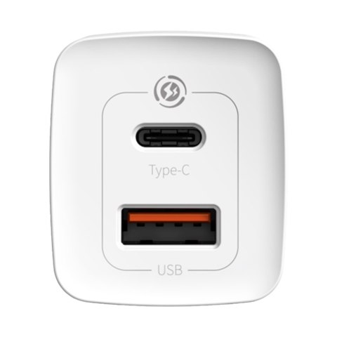 Baseus ładowarka sieciowa GaN2 Lite PD 65W 1x USB-C 1x USB biała Baseus ładowarka sieciowa GaN2 Lite PD 65W 1x USB-C 1x USB biała