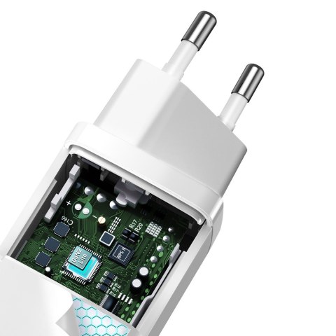 Baseus ładowarka sieciowa GaN2 Lite PD 65W 1x USB-C 1x USB biała Baseus ładowarka sieciowa GaN2 Lite PD 65W 1x USB-C 1x USB biała