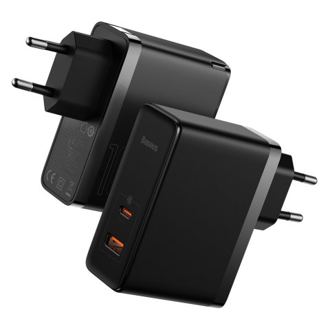 Baseus ładowarka sieciowa GaN5 Pro PD 100W 1x USB-C 1x USB czarna + kabel USB-C - USB-C Baseus ładowarka sieciowa GaN5 Pro PD 100W 1x USB-C 1x USB czarna + kabel USB-C - USB-C
