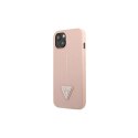 Guess nakładka do iPhone 14 Pro 6,1" GUHCP14LPSATLP różowa HC Saffiano PU Triangle Guess nakładka do iPhone 14 Pro 6,1" GUHCP14LPSATLP różowa HC Saffiano PU Triangle