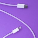 Maxlife kabel MXUC-06 USB-C - Lightning 1,0 m 20W fioletowy nylonowy Maxlife kabel MXUC-06 USB-C - Lightning 1,0 m 20W fioletowy nylonowy
