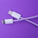 Maxlife kabel MXUC-06 USB-C - Lightning 1,0 m 20W fioletowy nylonowy Maxlife kabel MXUC-06 USB-C - Lightning 1,0 m 20W fioletowy nylonowy